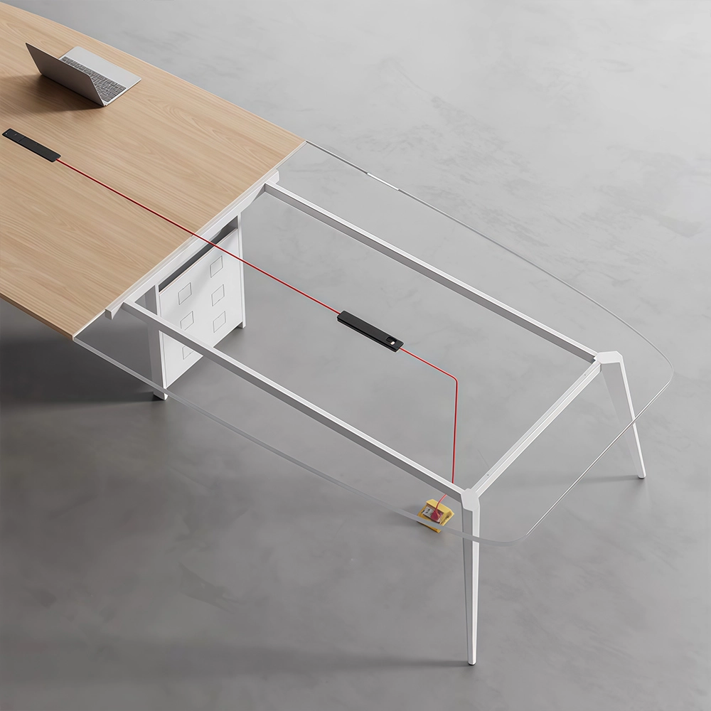 Modern Simple Oval Conference Table – Long Office Desk for Meetings - image 5