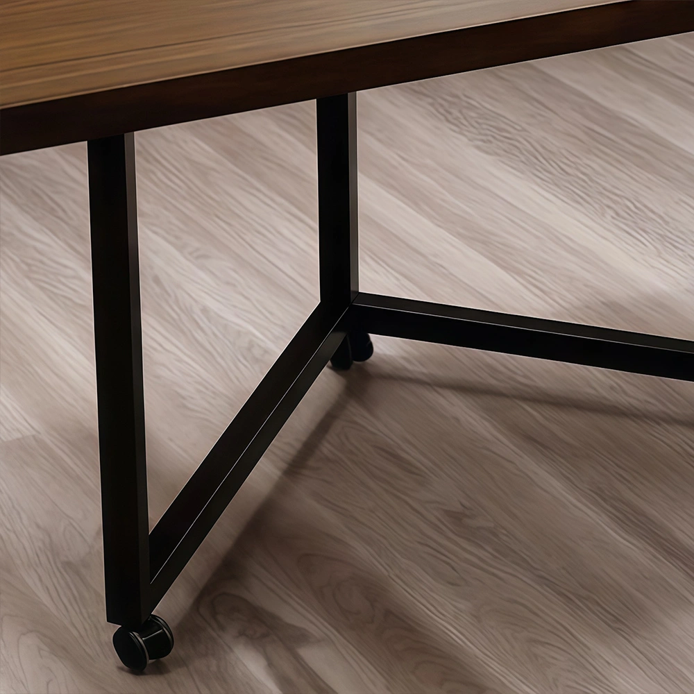 Portable Solid Wood Conference Table with Wheels, Spliceable - image 5