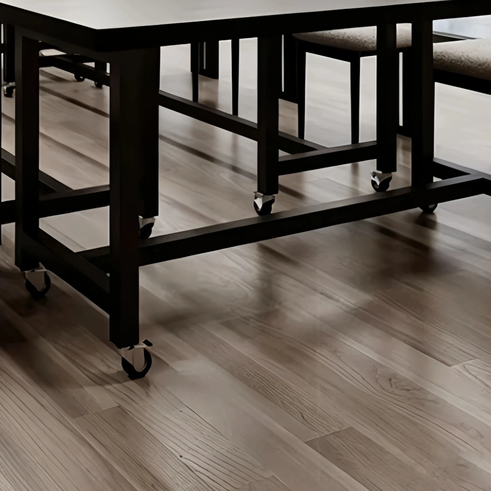 Portable Black Solid Wood Conference Table – Rolling Meeting Desk for Office Use - image 5