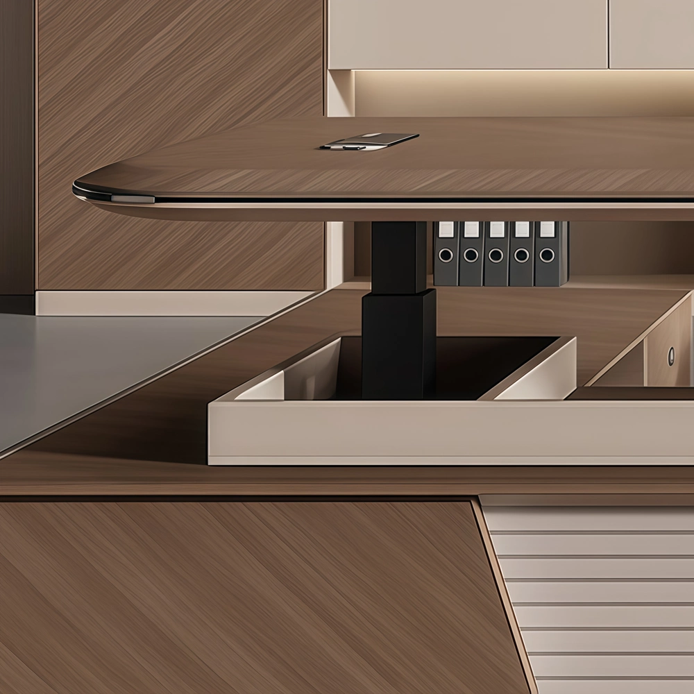 Contemporary Executive Office Desk with Electric Lift - image 5