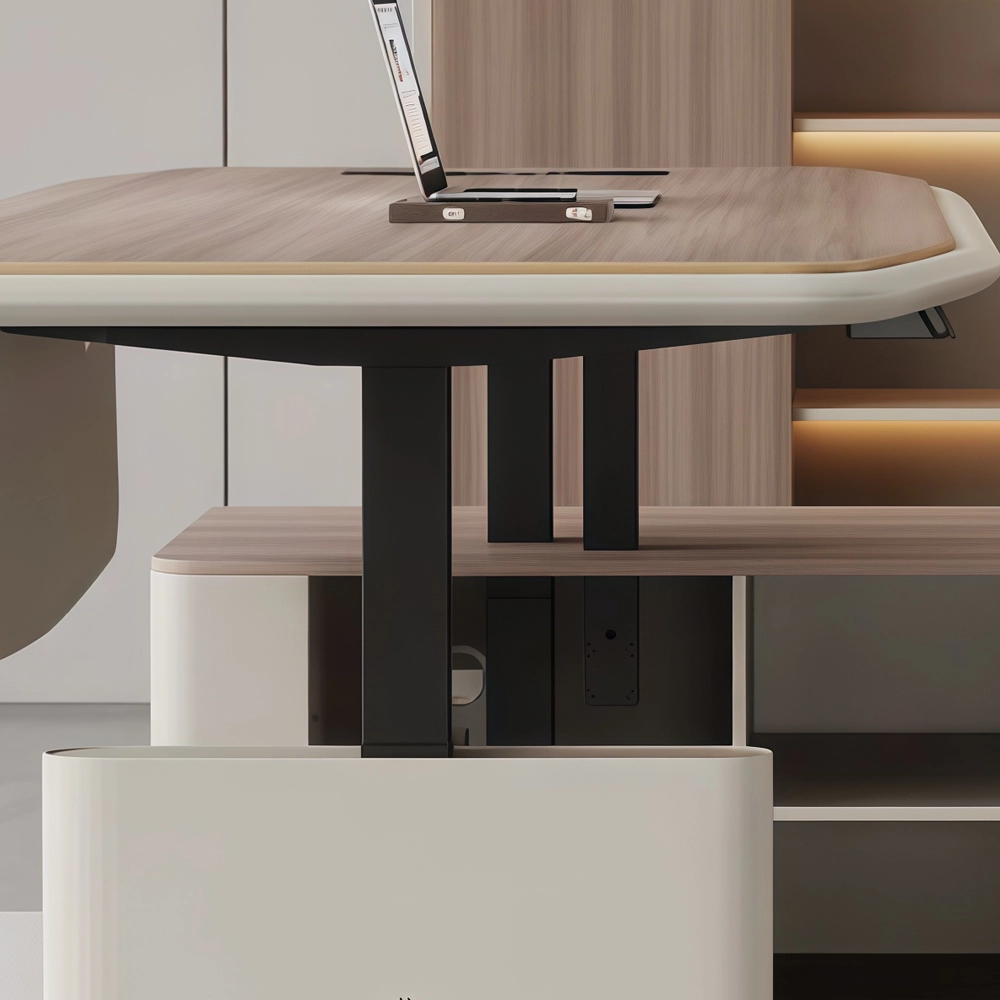 Electric Height Adjustable Standing Desk with Storage Cabinet – Modern Office Desk - image 5