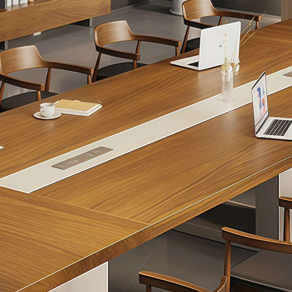 Large Solid Wood Conference Table Modern Minimalist Design - image 11