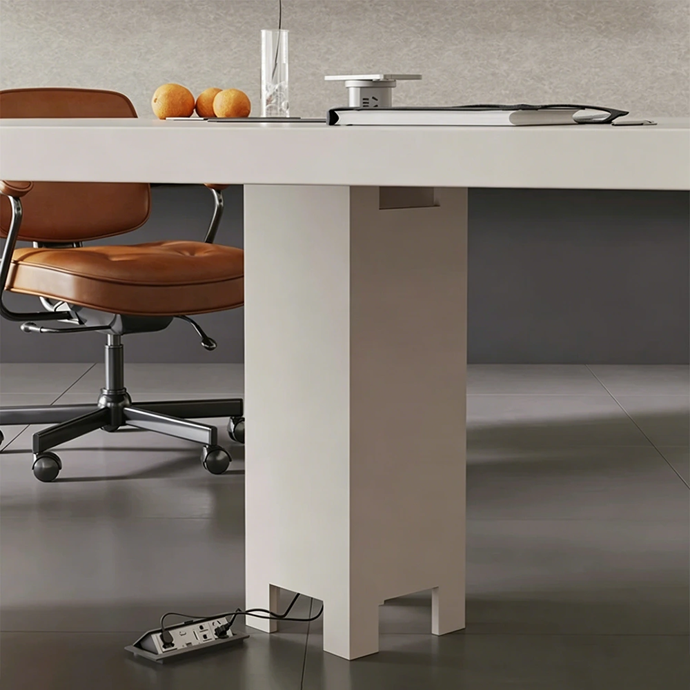 Light Luxury Solid Wood Meeting Table – Modular Conference Desk - image 5
