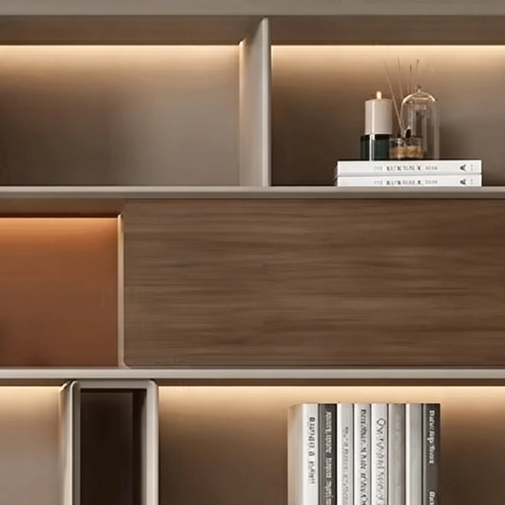 Light Luxury Wood Bookcase File Cabinet - image 5