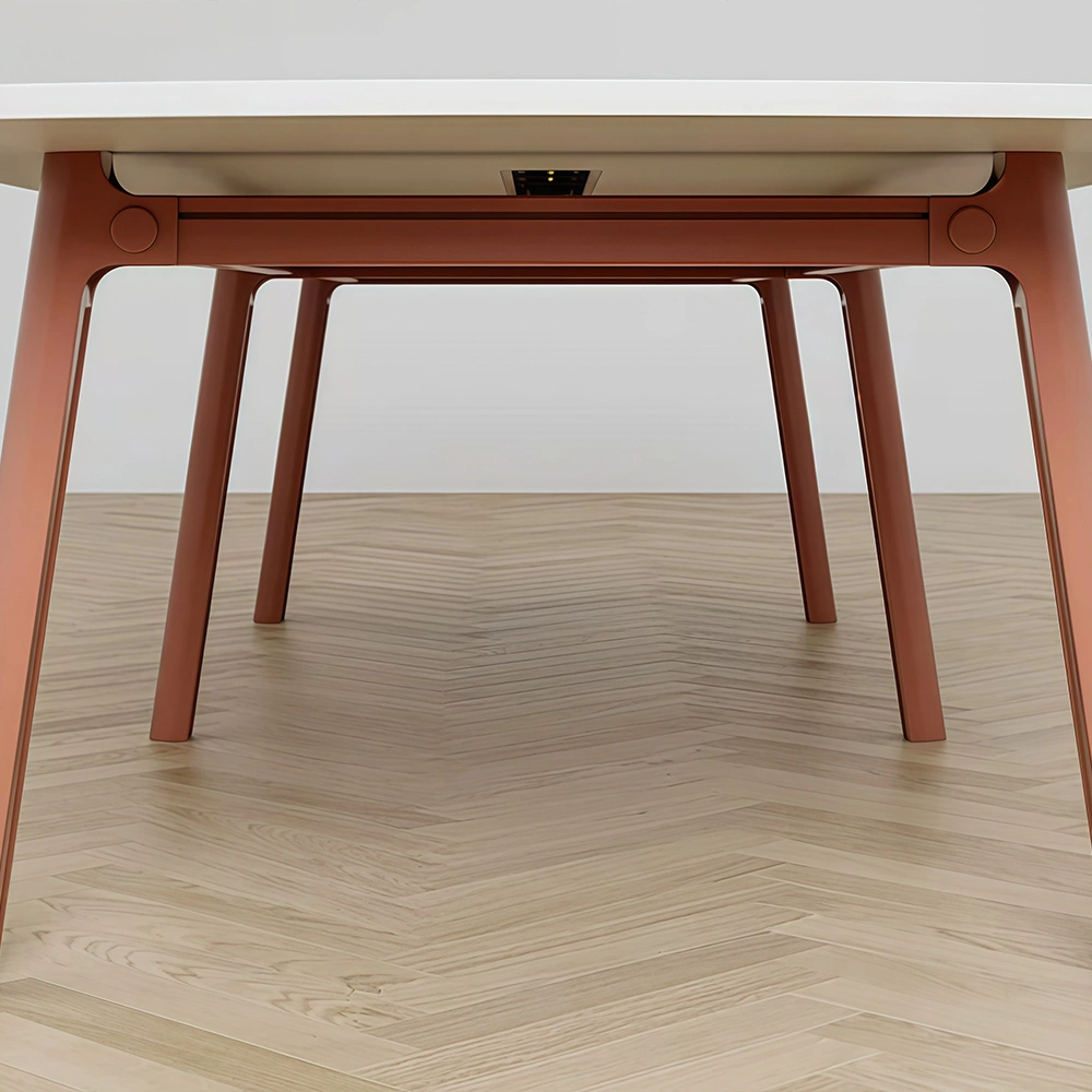 Modern Oval Conference Table  Long Rectangle Meeting Desk for Office - image 5