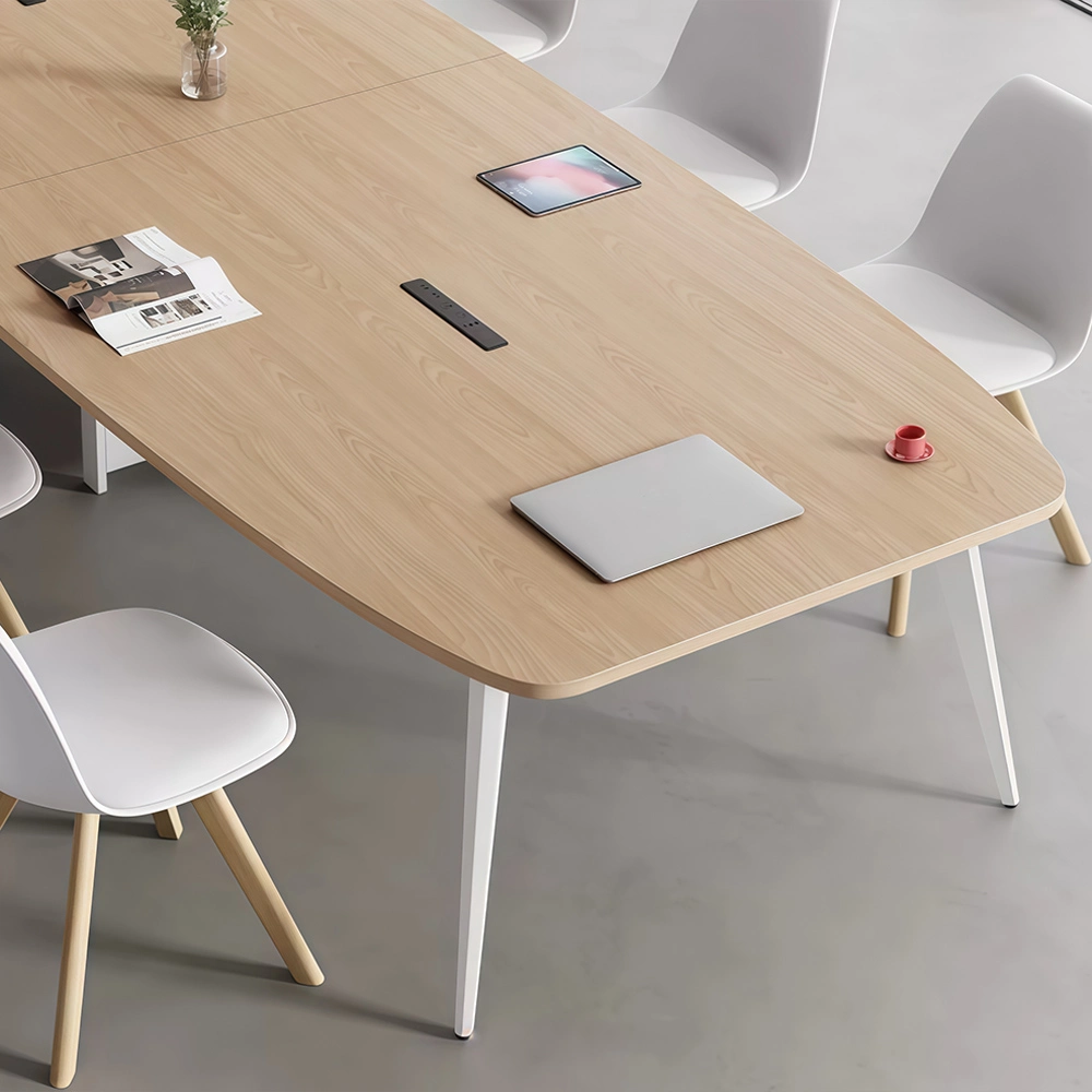 Modern Simple Oval Conference Table – Long Office Desk for Meetings - image 6