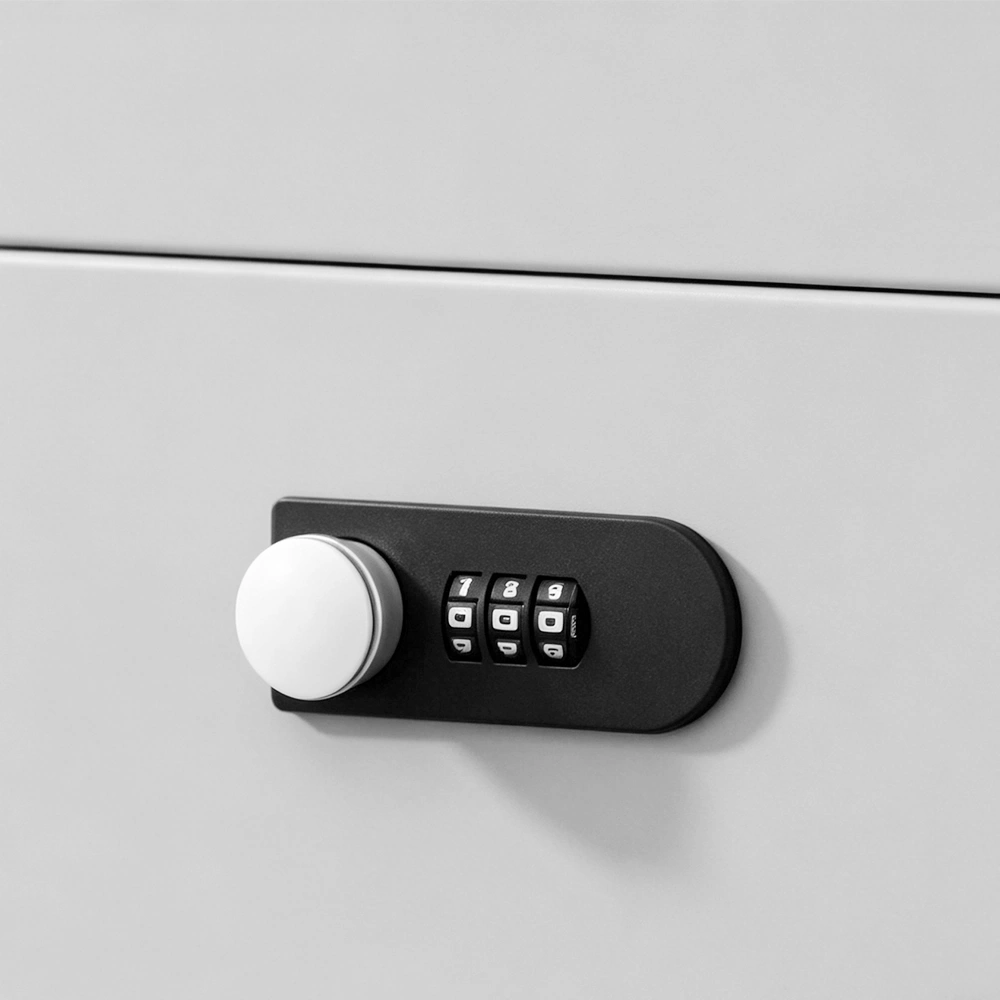 White Wooden Password Lock Low Cabinet - image 5