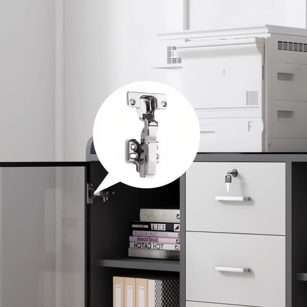 Modern Mobile Office Cabinet with Glass Front - image 6