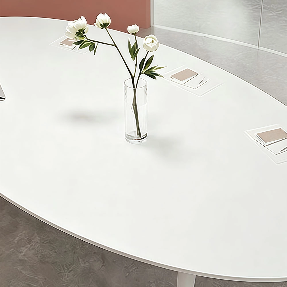 Contemporary Elliptical Real Wood Meeting Table – Optimized for Office Furniture - image 6