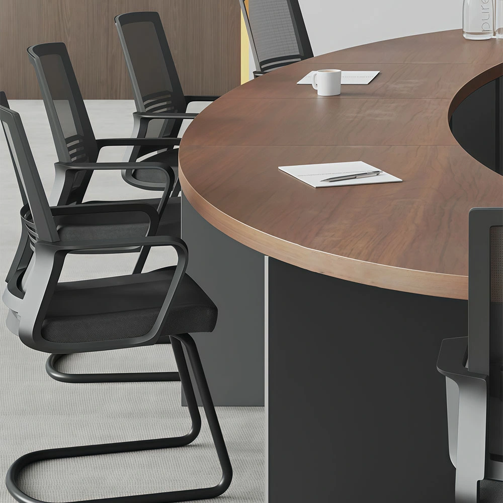 Modular Curved Extra-Thick Conference Table Free-Splice Arc Design - image 6
