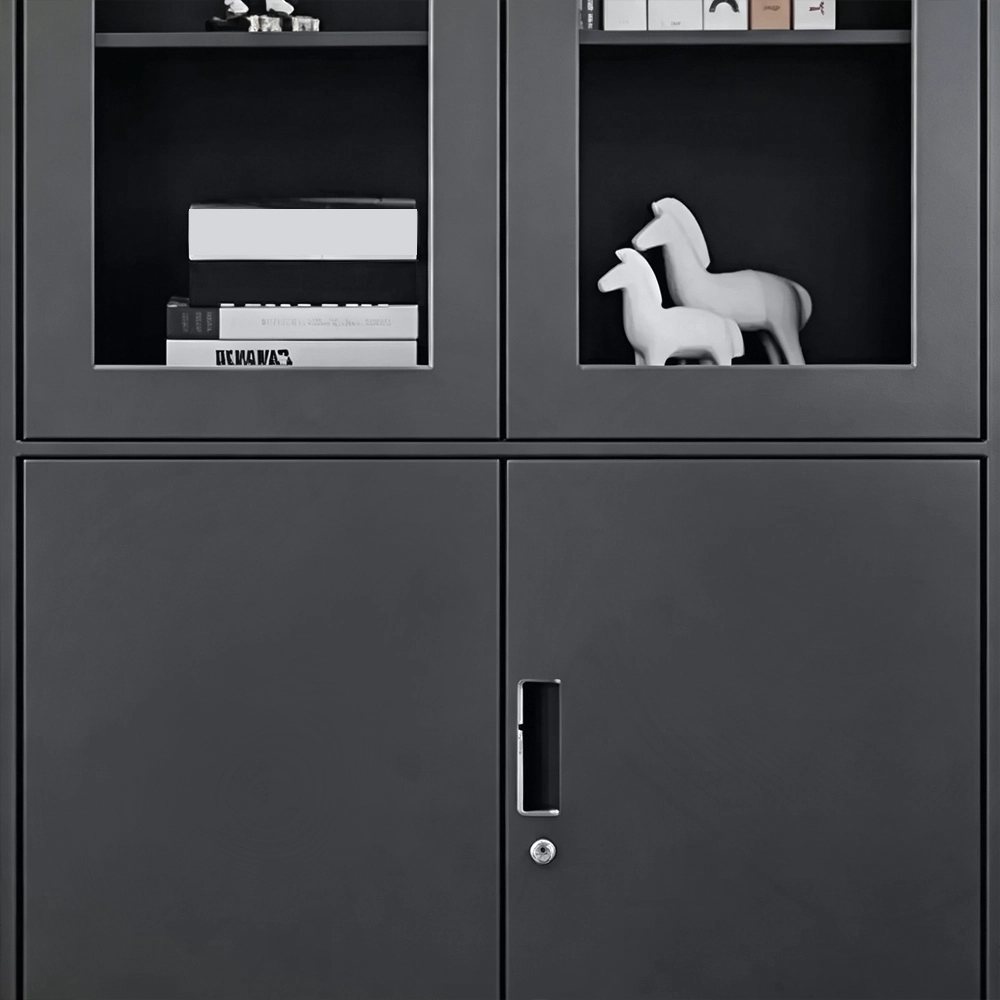 Modern Metal Filing Cabinet with Glass Display Doors - image 5