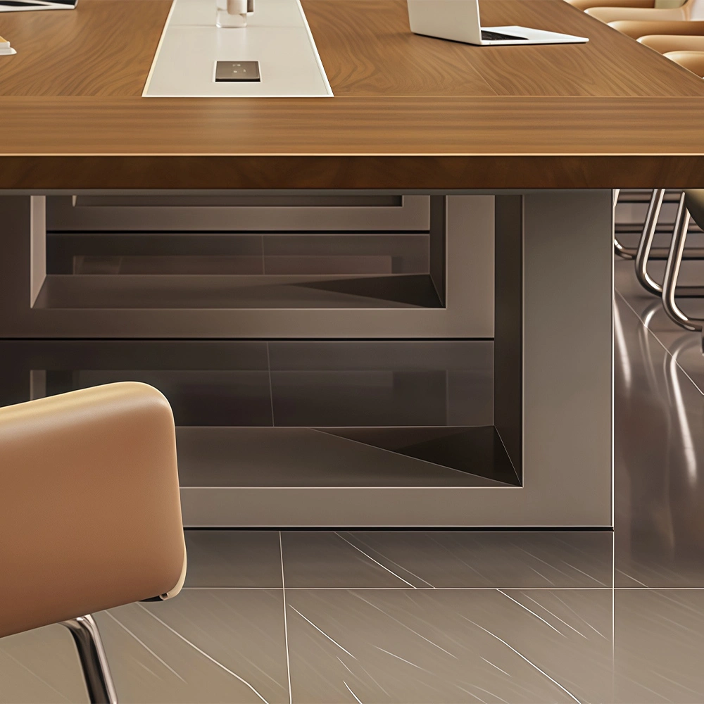 Large Solid Wood Conference Table Modern Minimalist Design - image 12