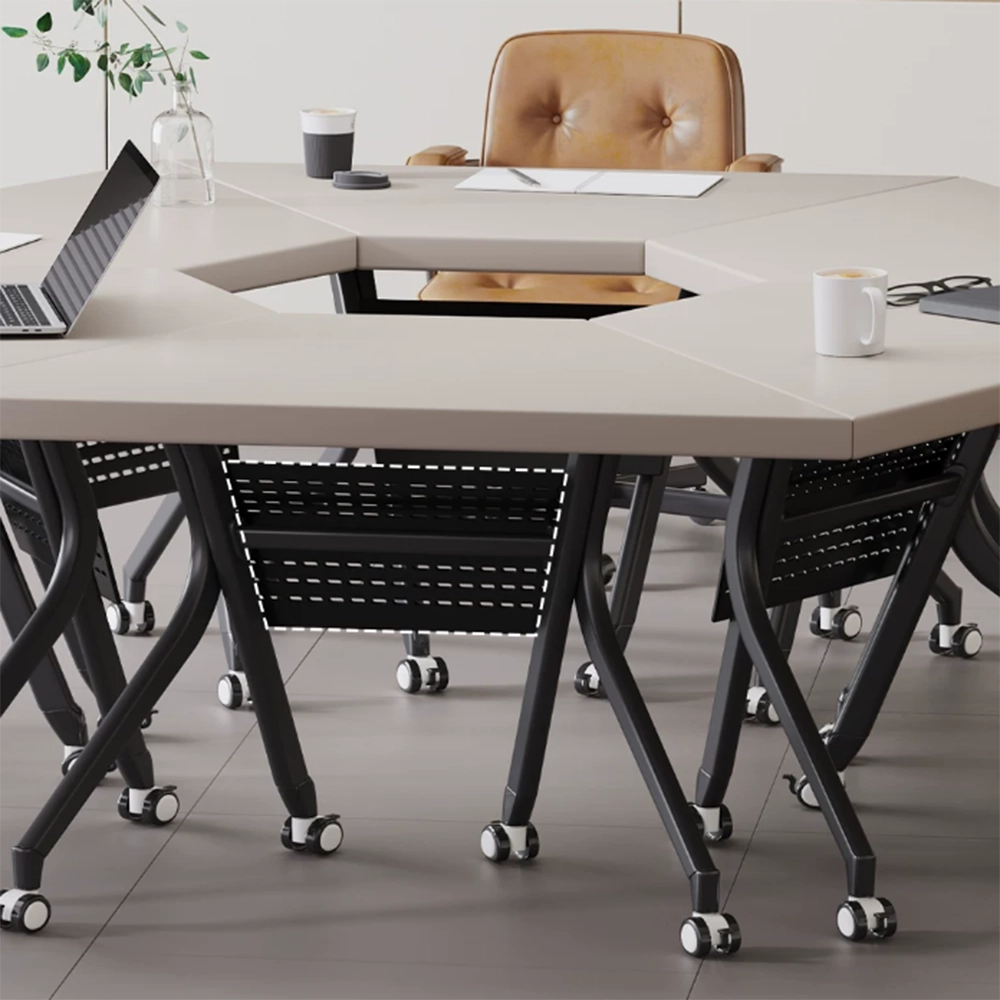 Simple Modern Folding Conference Table  Mobile Splicing Team Discussion Desk for Office - image 7