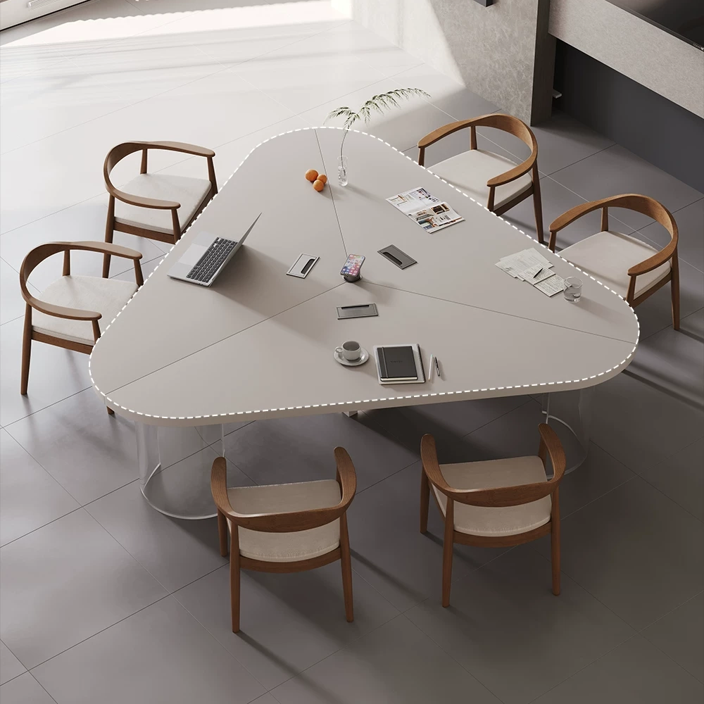 Light Luxury Solid Wood Meeting Table – Modular Conference Desk - image 6