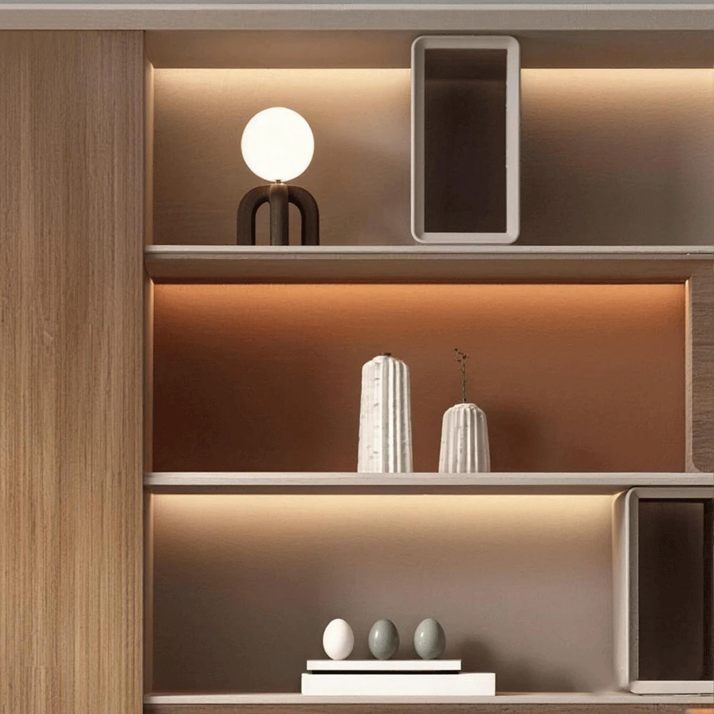 Light Luxury Wood Bookcase File Cabinet - image 4