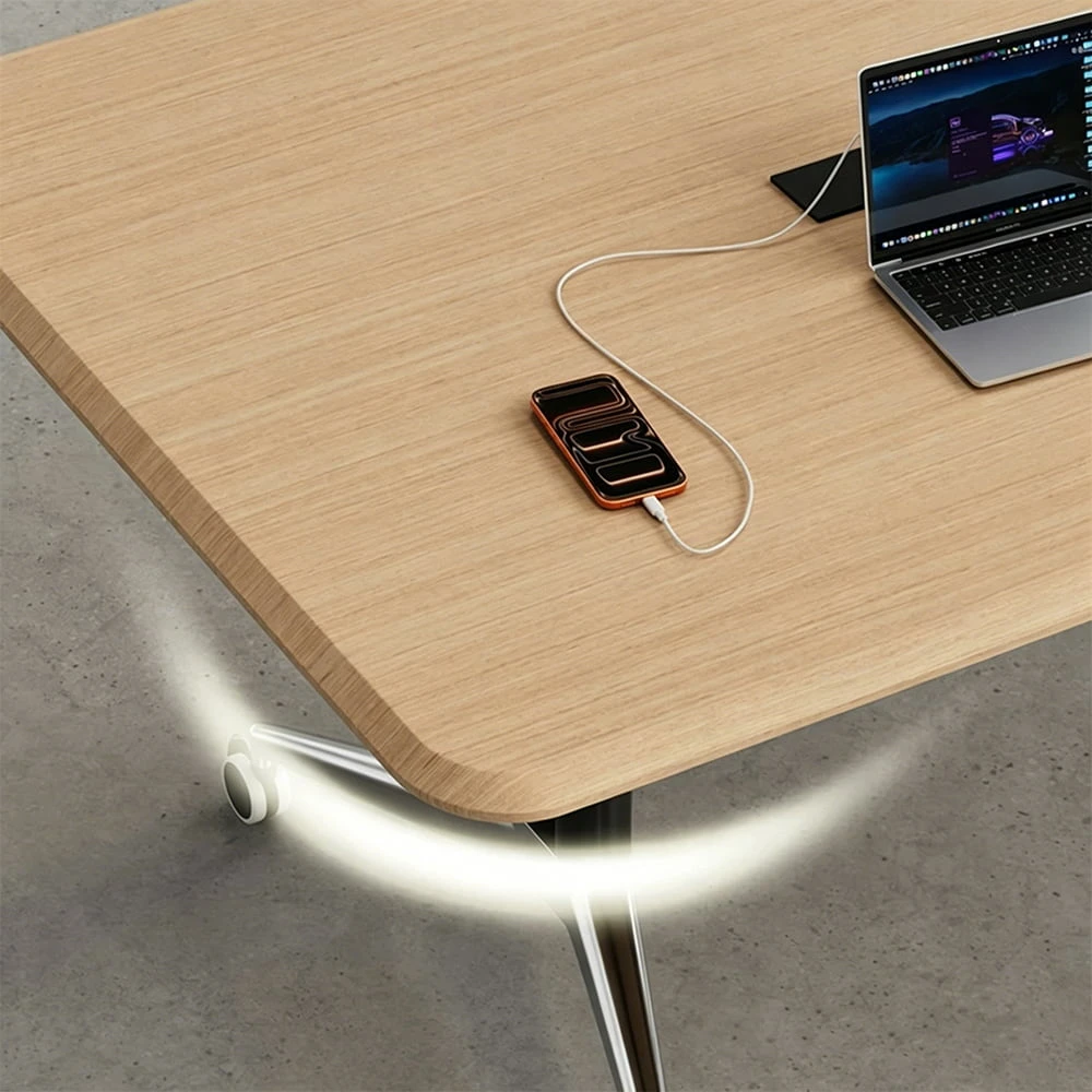 Mobile Folding Table for Office – Extendable Modular Conference Desk on Casters - image 7