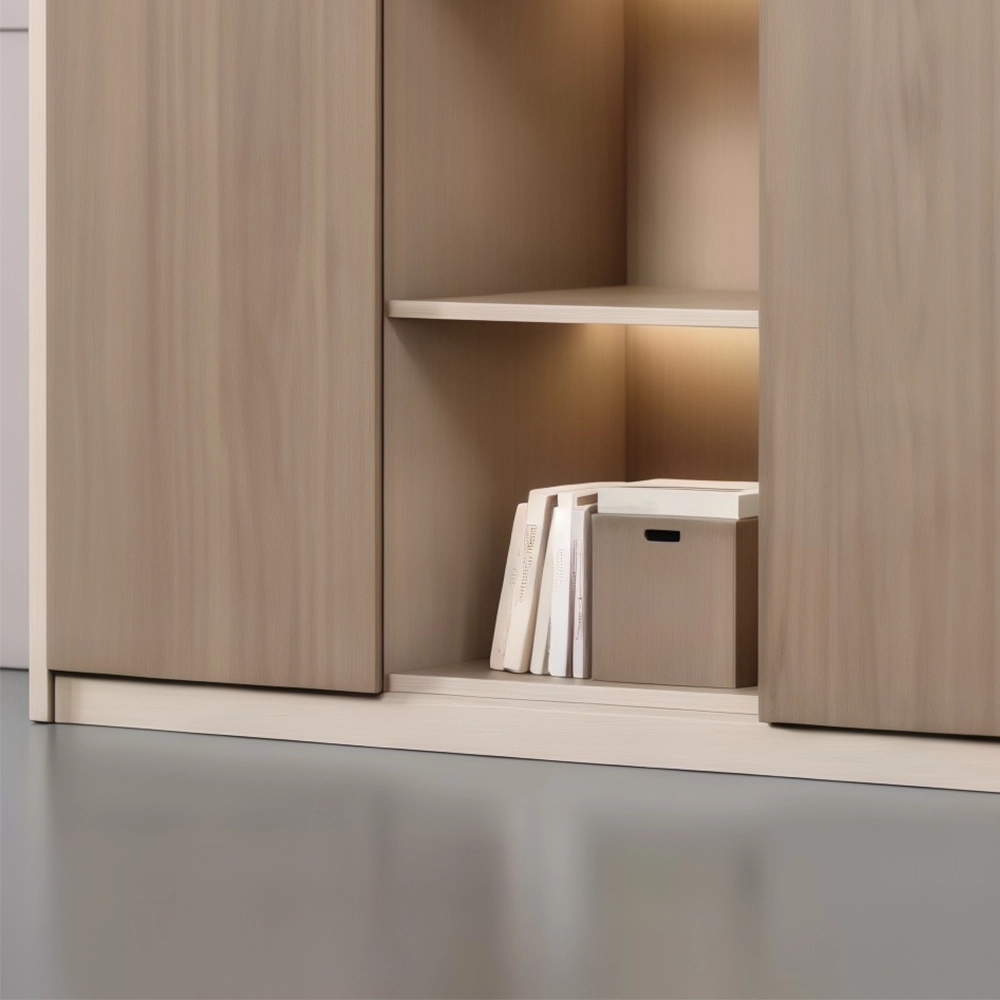 Modern Wooden Office Cabinet with Glass Doors - image 5