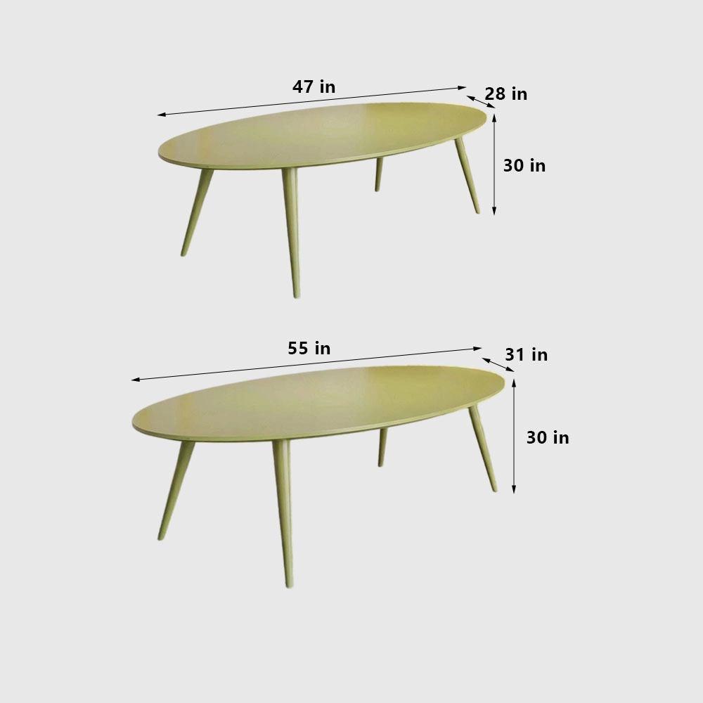 Ellipse Solid Wood Green Conference Table - image 7