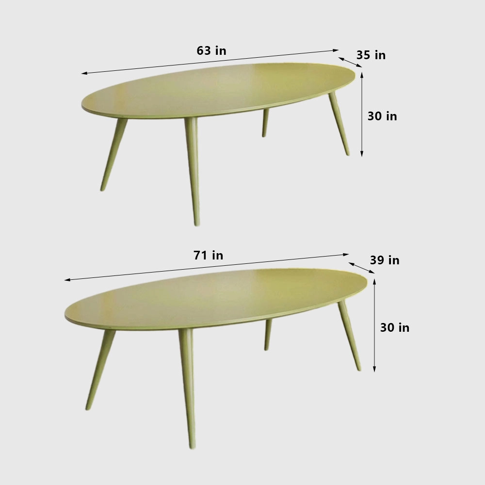 Ellipse Solid Wood Green Conference Table - image 8
