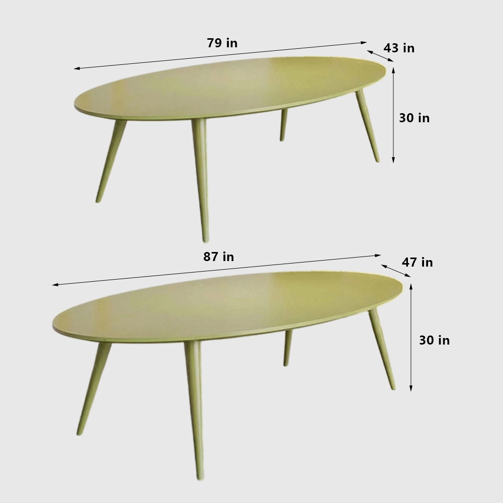 Ellipse Solid Wood Green Conference Table - image 9