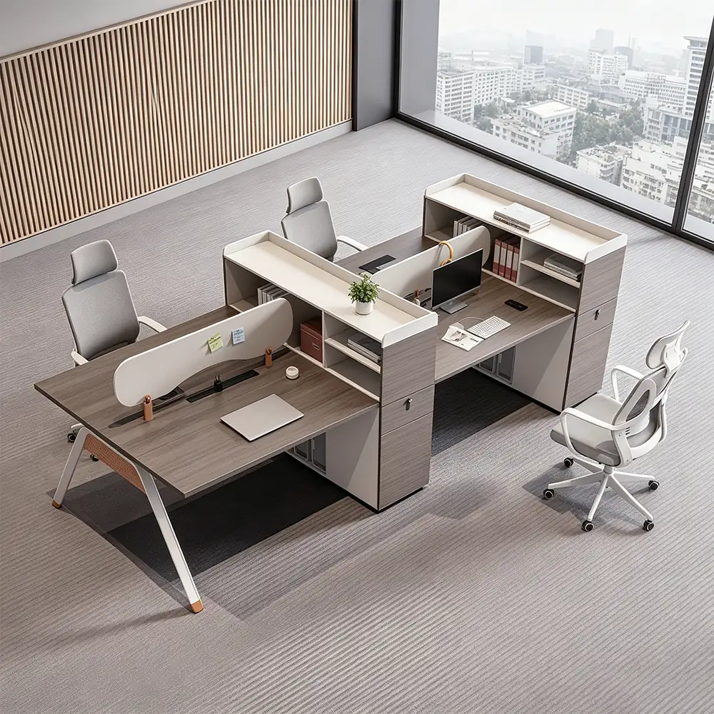 Employee Computer Desk with High Cabinet - image 2
