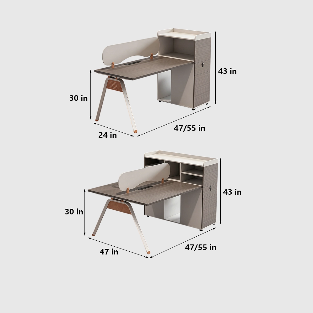 Employee Computer Desk with High Cabinet - image 7