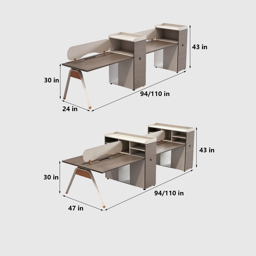 Employee Computer Desk with High Cabinet - image 8