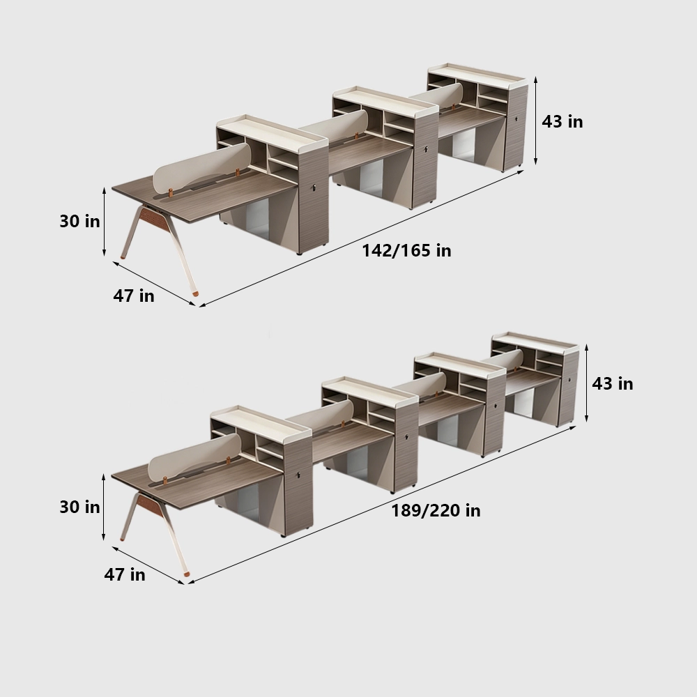 Employee Computer Desk with High Cabinet - image 9