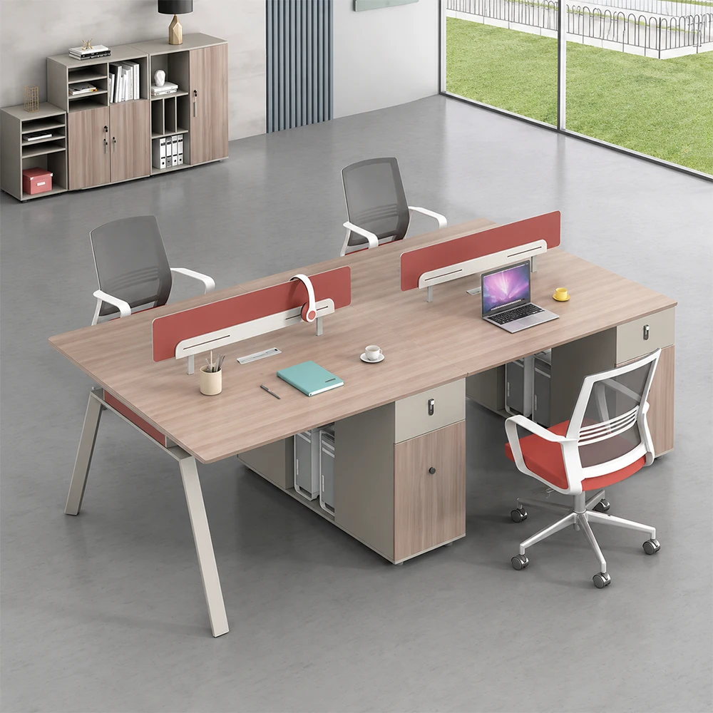 Employee Desks with Partitions and Cabinets - image 2