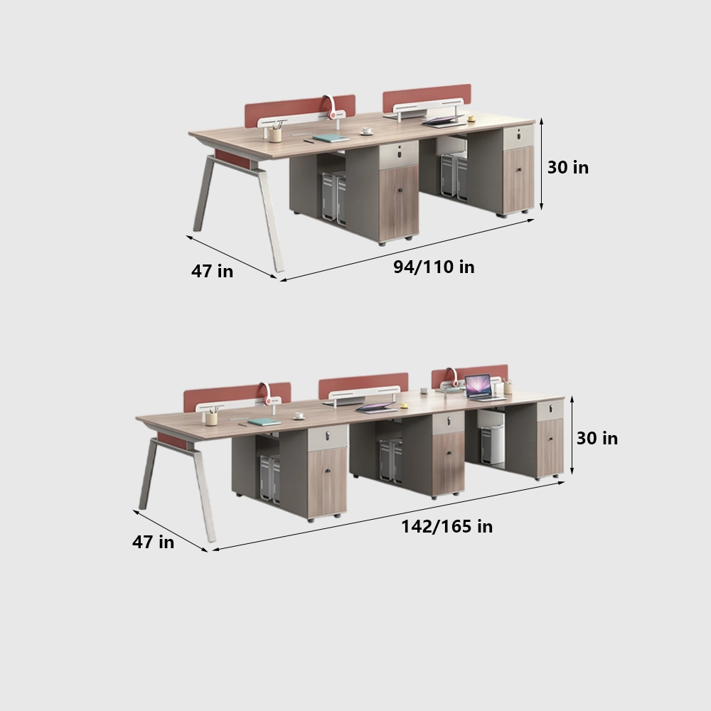 Employee Desks with Partitions and Cabinets - image 8