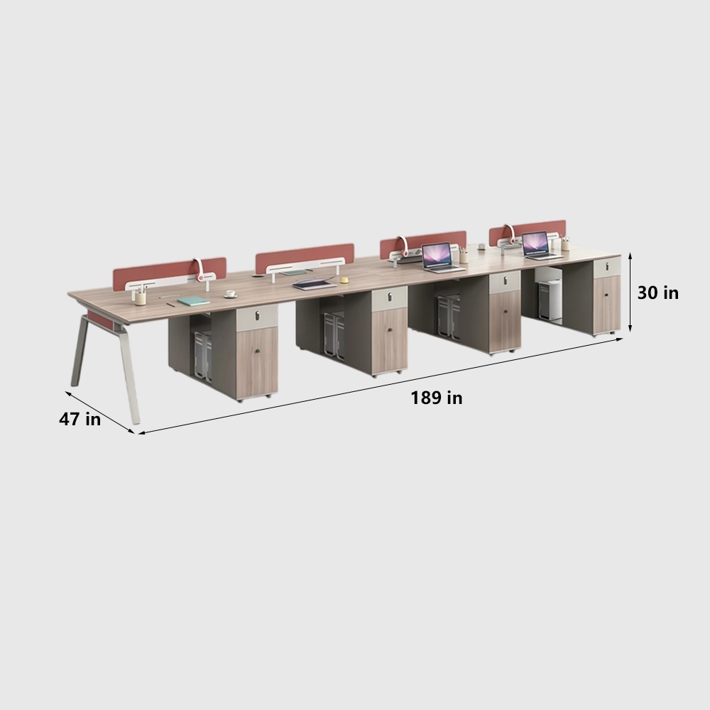 Employee Desks with Partitions and Cabinets - image 9