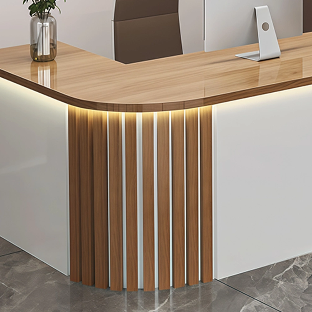 Front Desk Reception Counter with Corner Bar - image 5