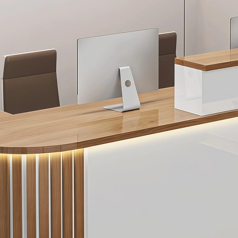 Front Desk Reception Counter with Corner Bar - image 6