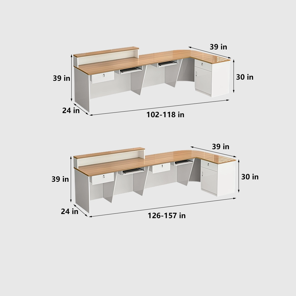 Front Desk Reception Counter with Corner Bar - image 8