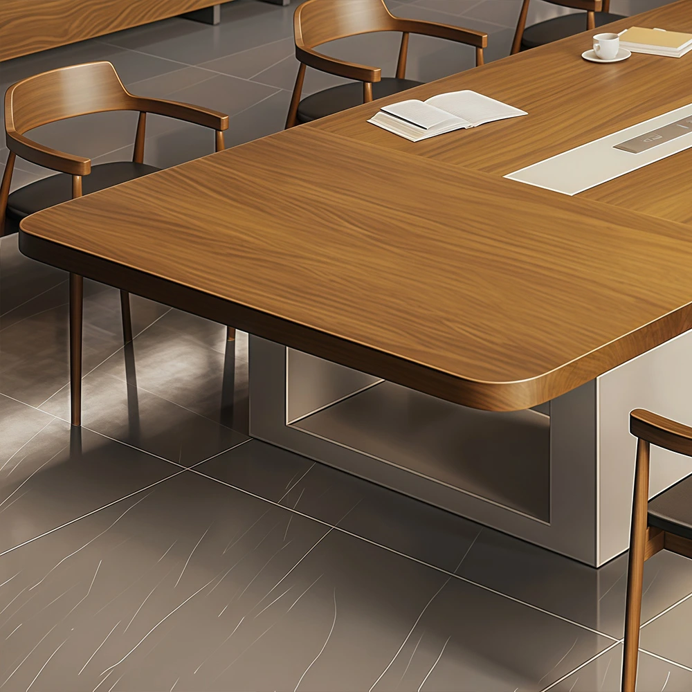 Large Solid Wood Conference Table Modern Minimalist Design - image 10