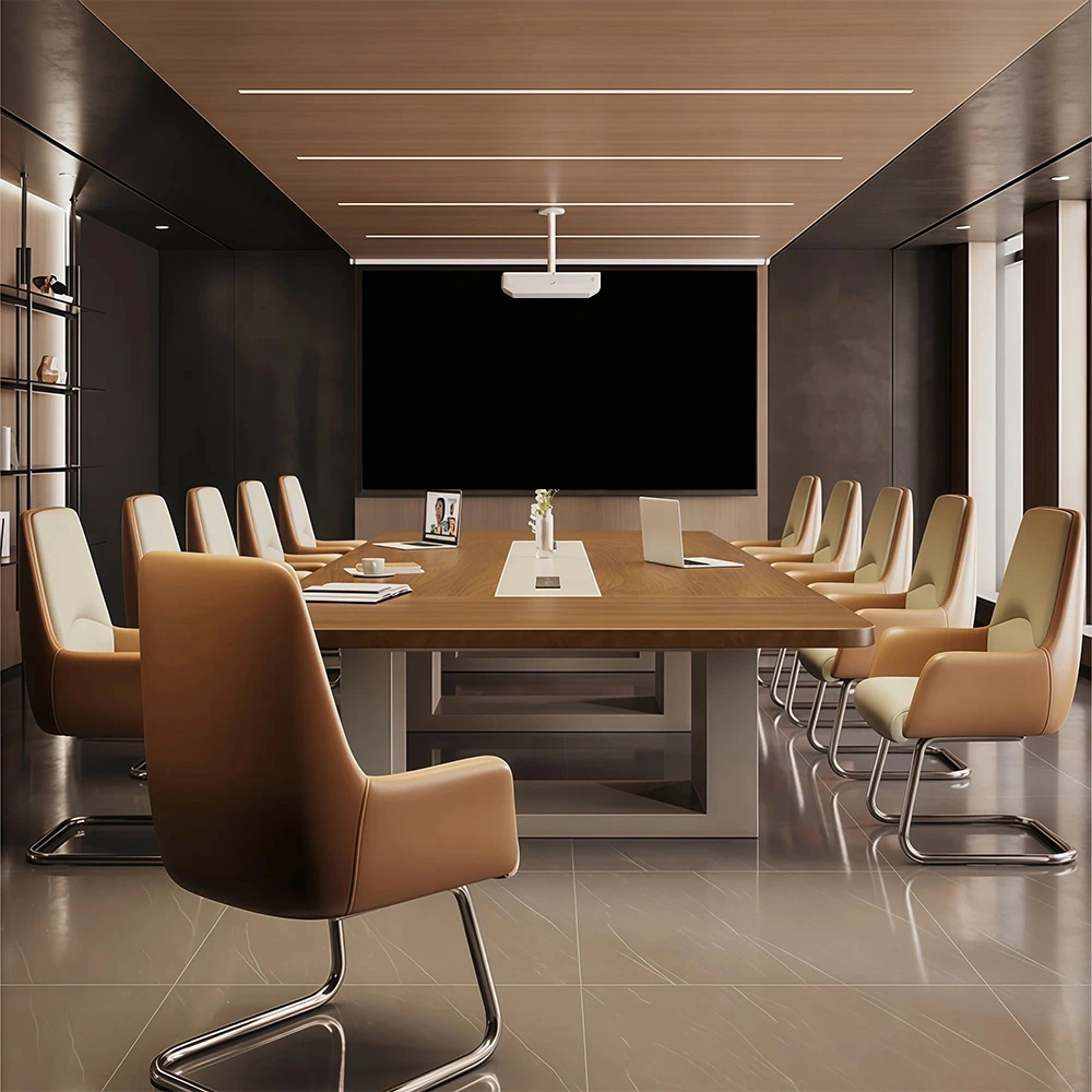 Large Solid Wood Conference Table Modern Minimalist Design - image 9