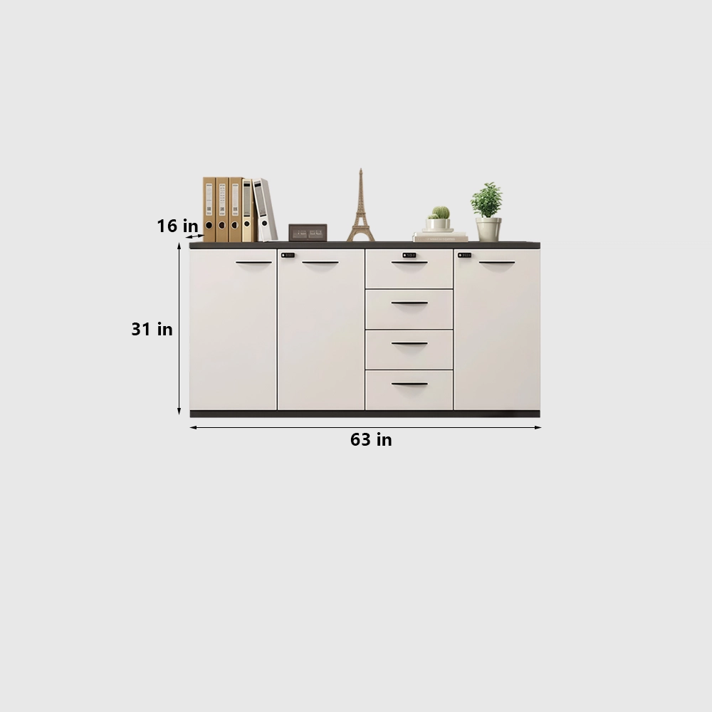 Lockable Wooden Filing Cabinet for Workspace - image 11