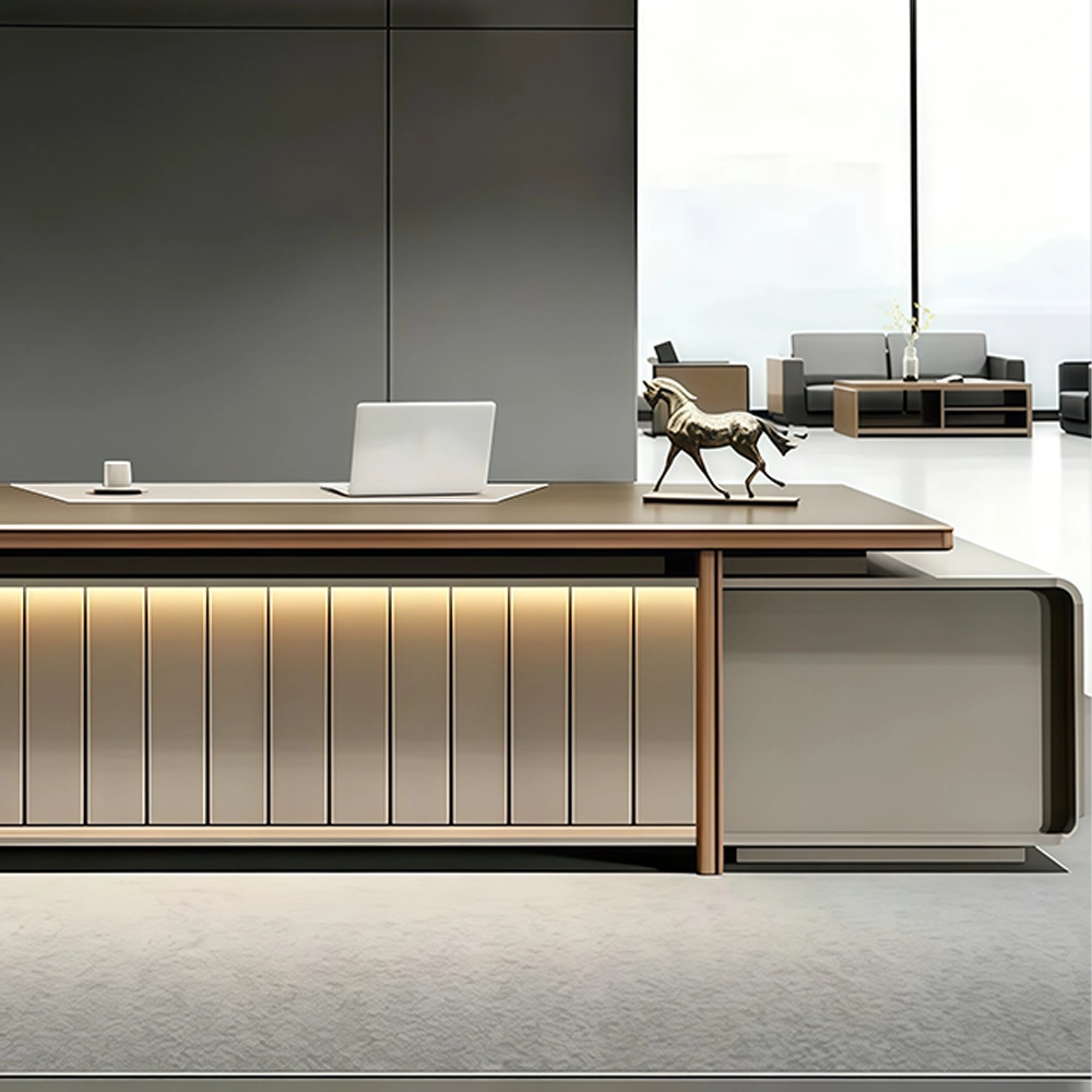 Luxury Office Desk with Light Aesthetic —  Modern Simple Design for High-End Study - image 4
