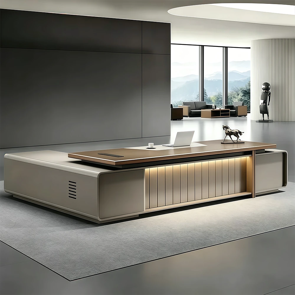 Luxury Office Desk with Light Aesthetic —  Modern Simple Design for High-End Study - image 3