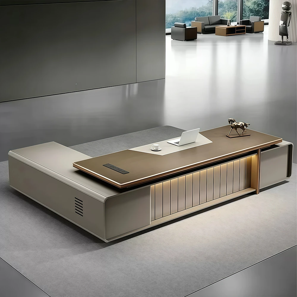 Luxury Office Desk with Light Aesthetic —  Modern Simple Design for High-End Study - image 2