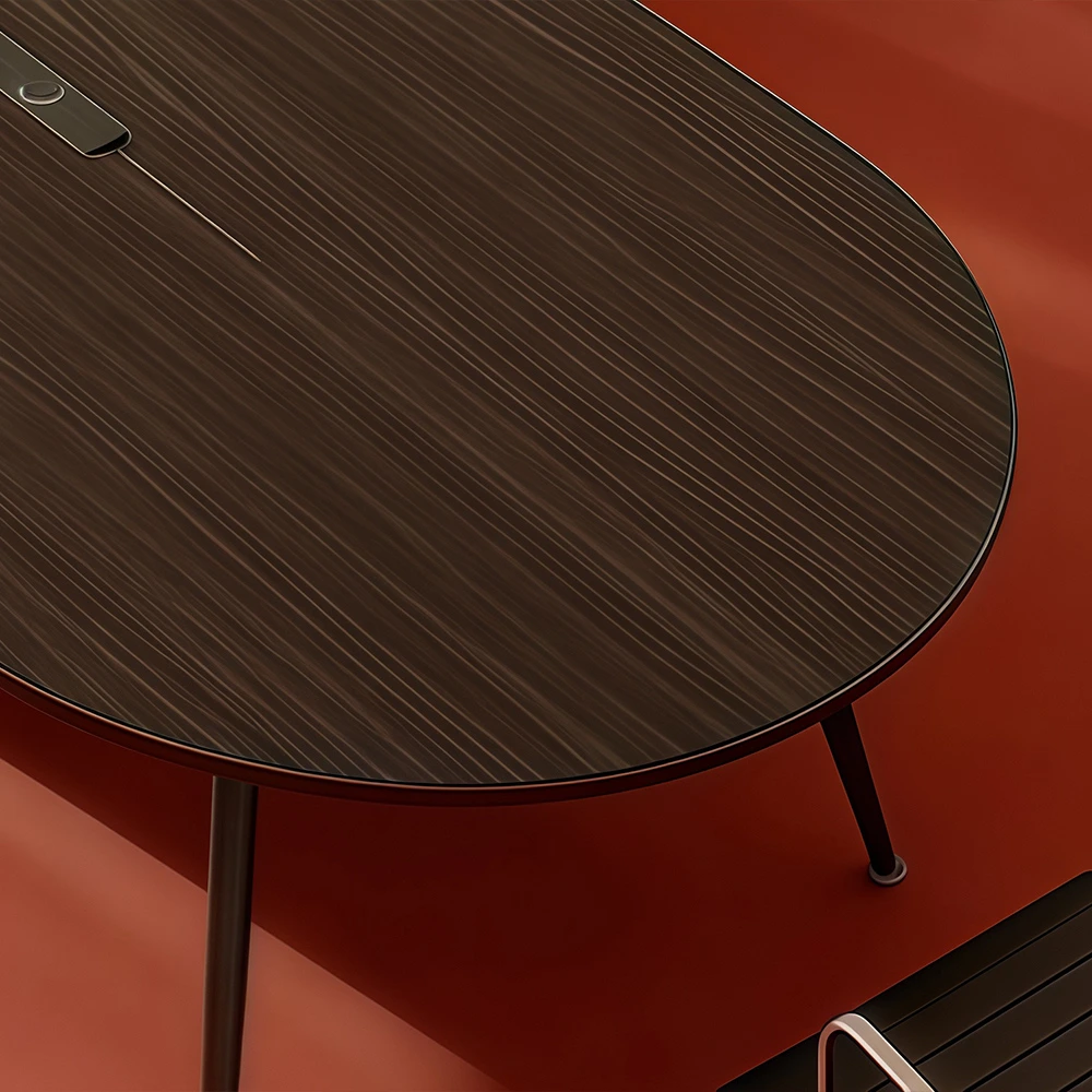 Minimalist Oval Large Conference Negotiation Table - image 4