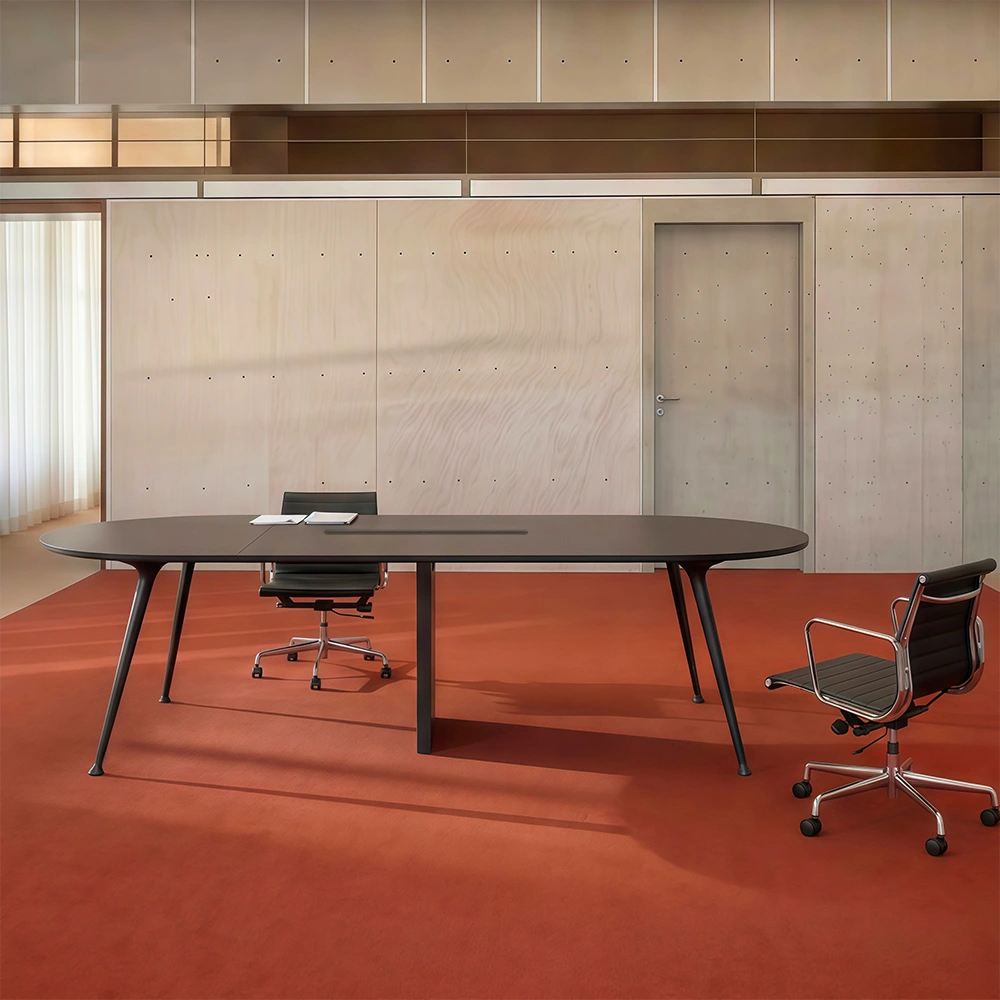 Minimalist Oval Large Conference Negotiation Table - image 3