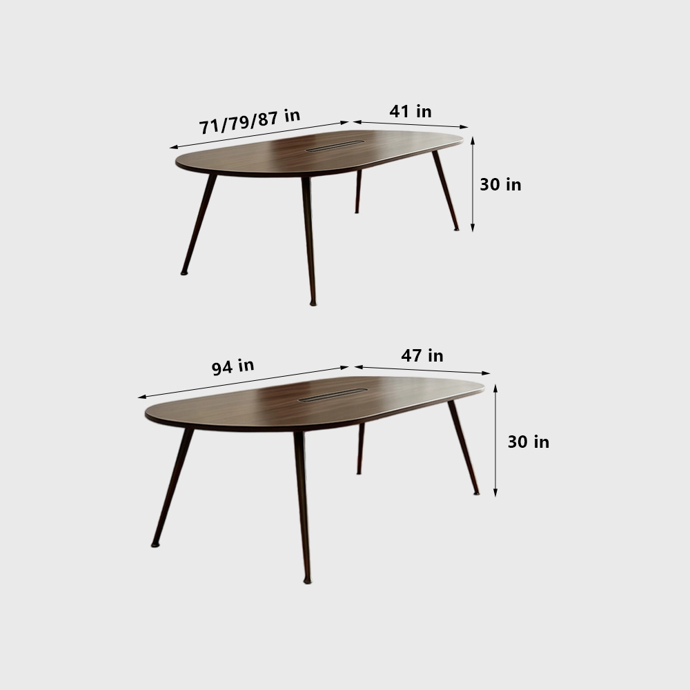 Minimalist Oval Large Conference Negotiation Table - image 7