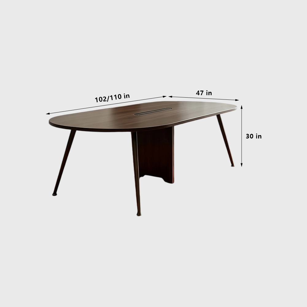 Minimalist Oval Large Conference Negotiation Table - image 8