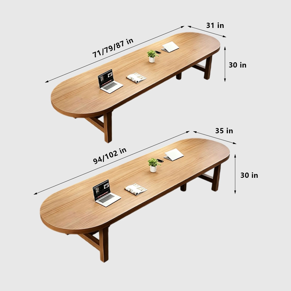 Minimalist Oval Long Conference Table Office Desk - image 8