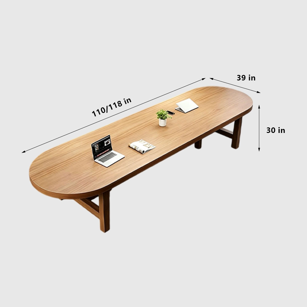 Minimalist Oval Long Conference Table Office Desk - image 9