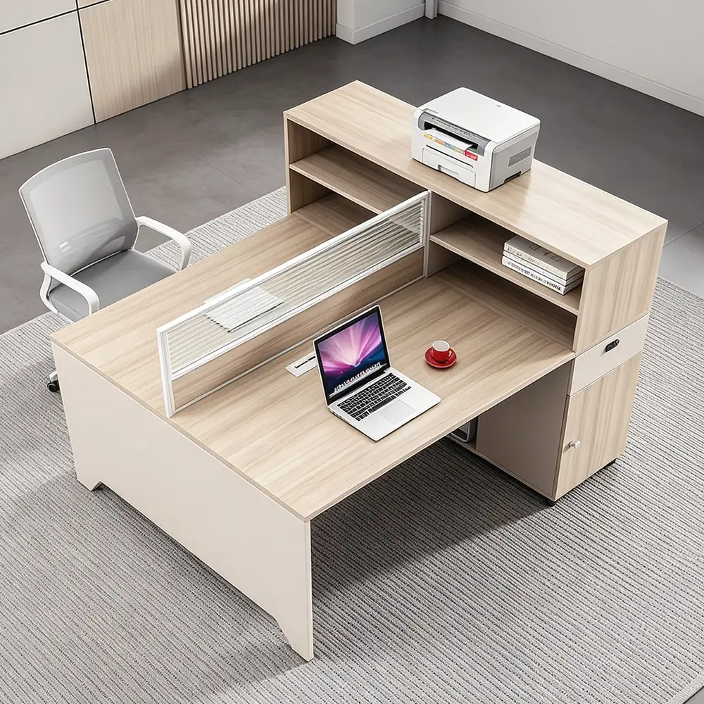 Modern Office Cubicle Desk with Partition - image 2