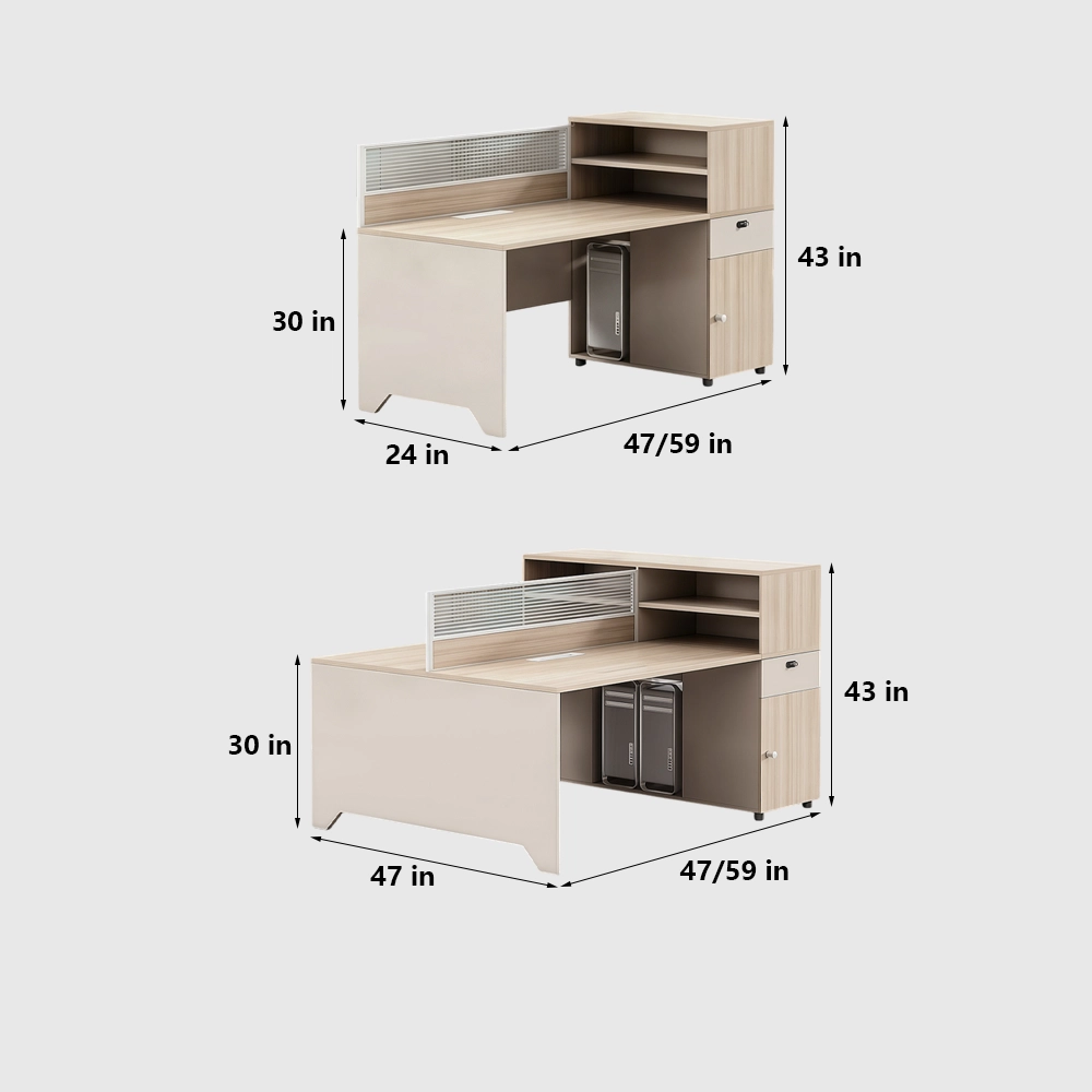 Modern Office Cubicle Desk with Partition - image 7