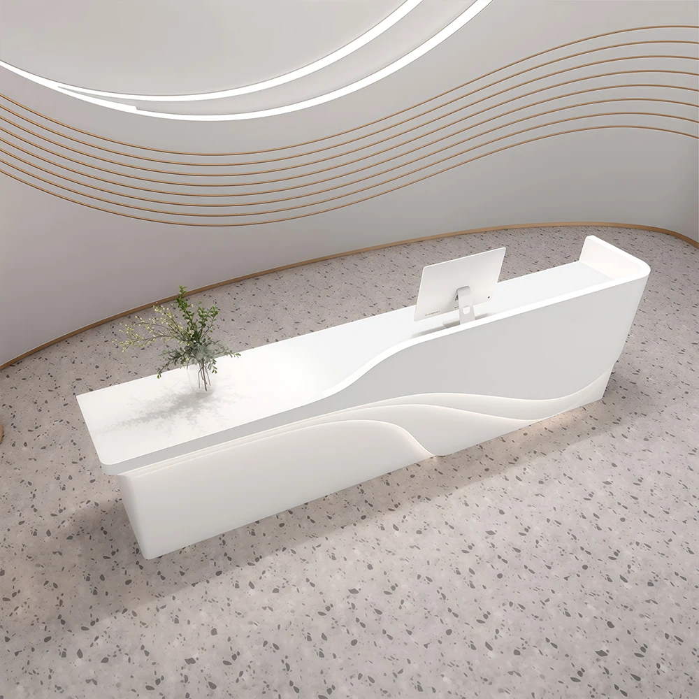 Modern Wave-Shaped Reception Desk - image 2