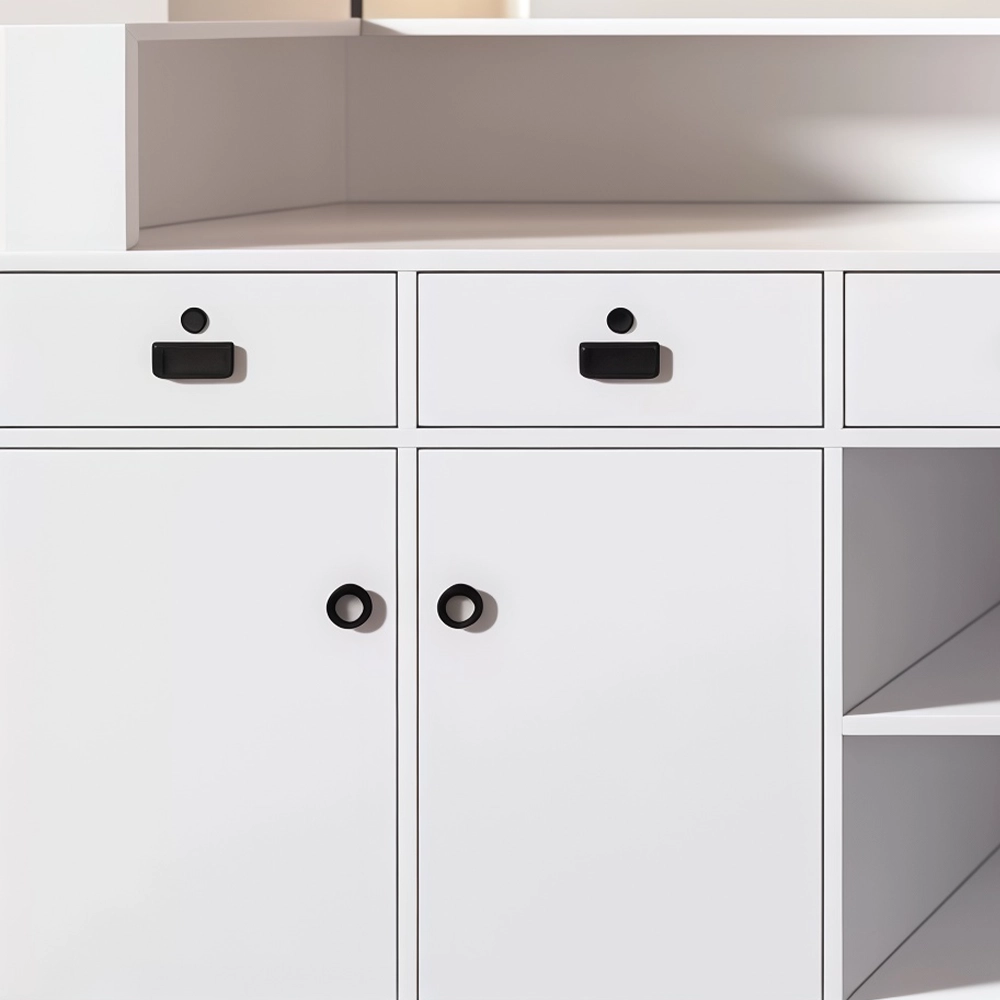 Modern White Front Desk with LED Lighting - image 6